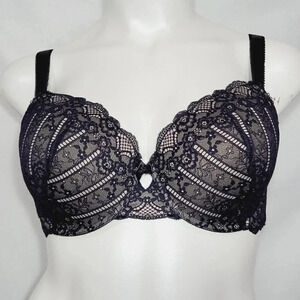 38F Dorina Curves Celine‎ D17455A Lace T-Shirt Underwire Bra Black NWT